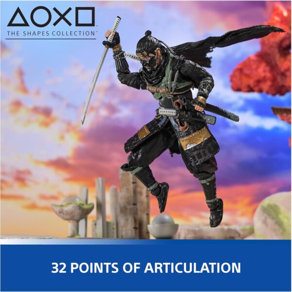 PlayStation, Ghost of Tsushima, 6” Jin Sakai Samurai Action Figure & 2 Accessories, The Shapes Collection, for PS5 Fans & Collectors Ages 17+ - Image 3