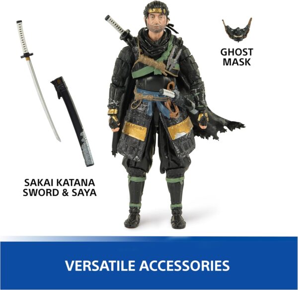 PlayStation, Ghost of Tsushima, 6” Jin Sakai Samurai Action Figure & 2 Accessories, The Shapes Collection, for PS5 Fans & Collectors Ages 17+ - Image 6